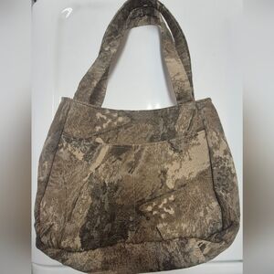 Textured Brown Patterned Tote Bag